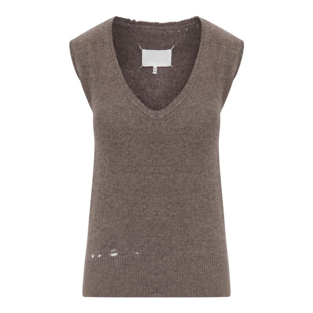 Maison Margiela Women Distressed-Effect Knit Vest